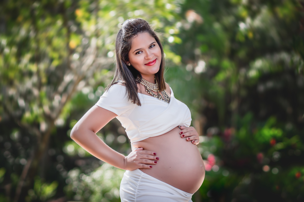 gestante look branco