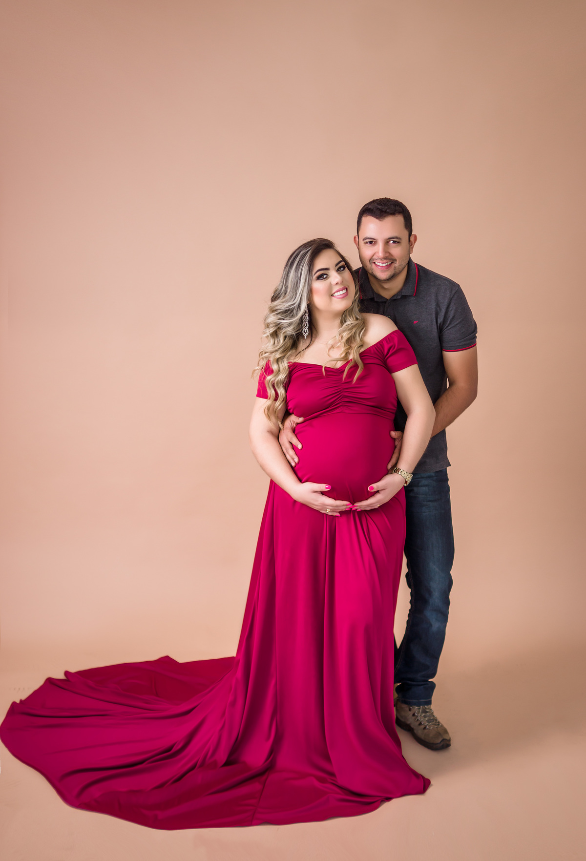 gestante vestido pink