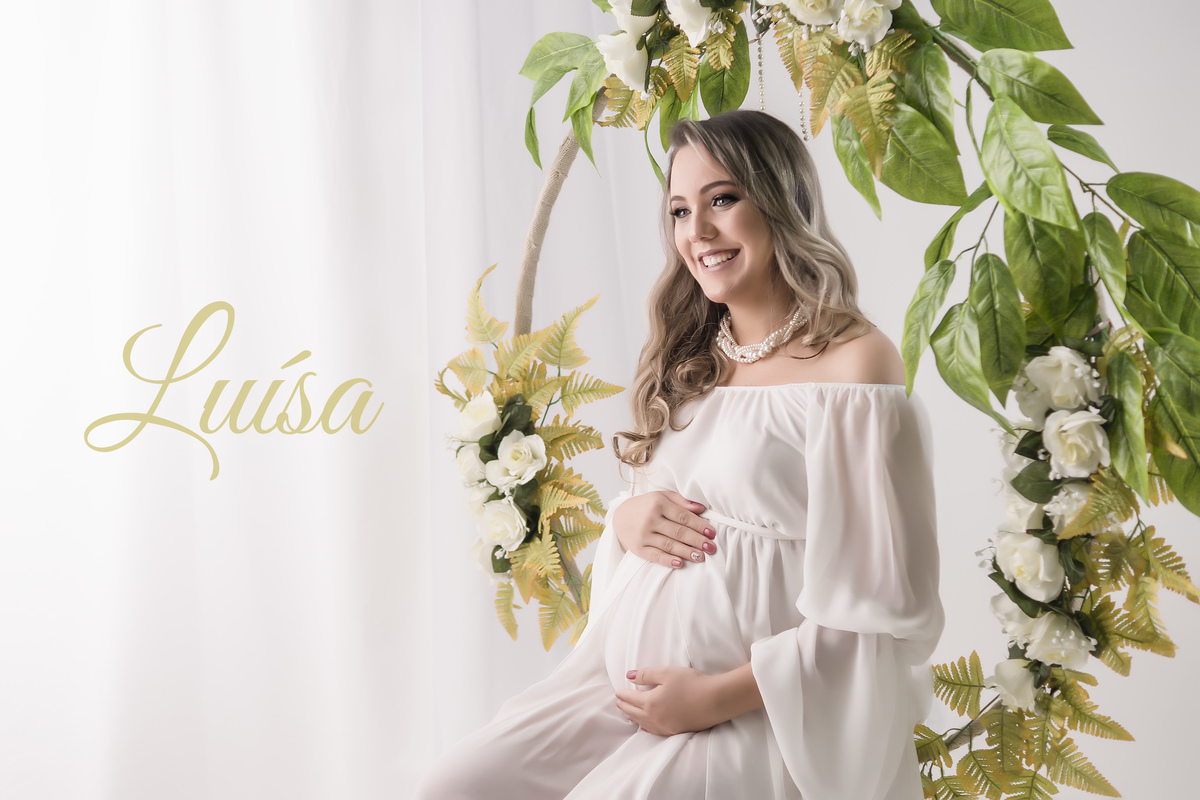 arco de flores para grávida