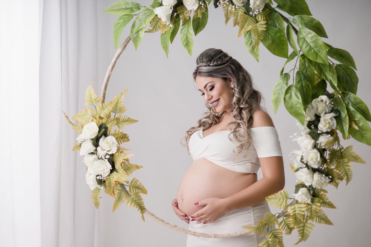 balanço de flores para gestante