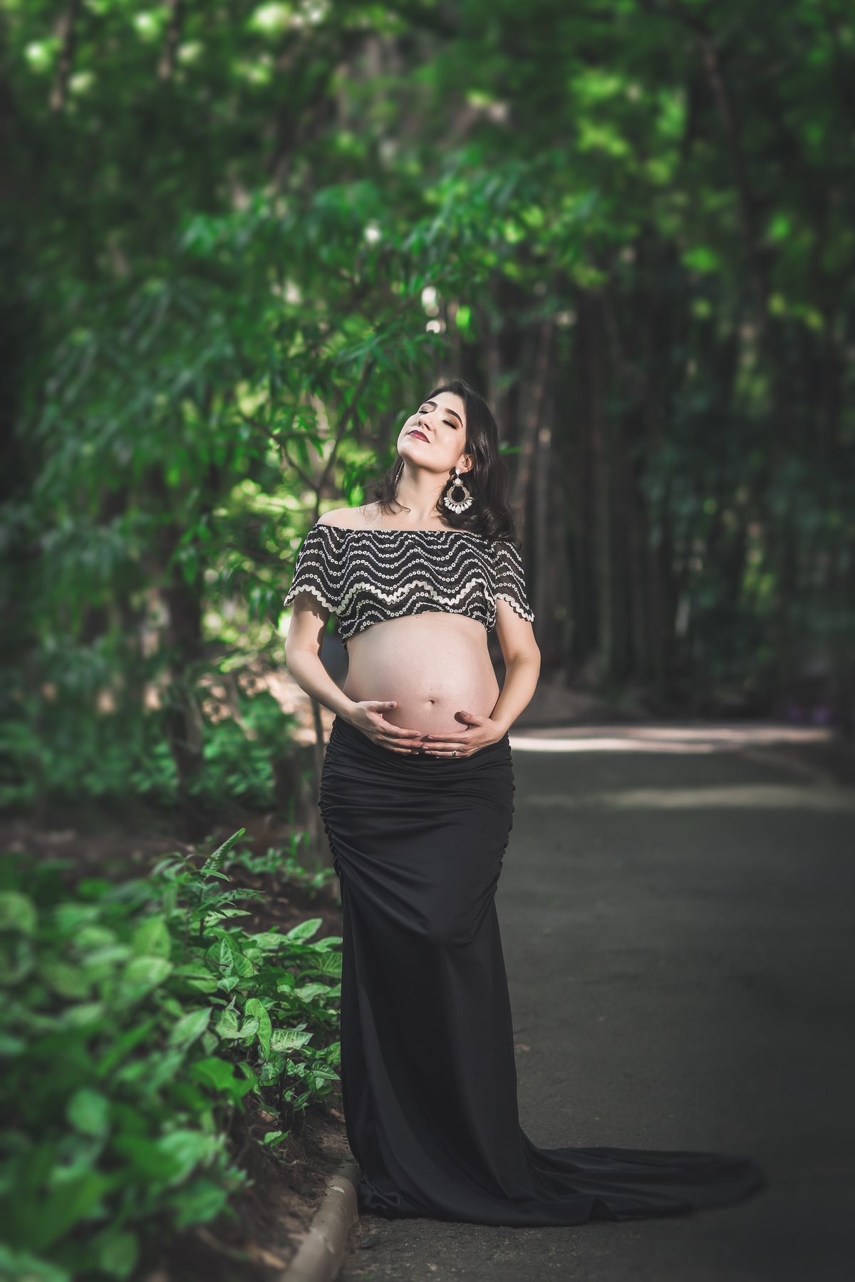 gestante look preto