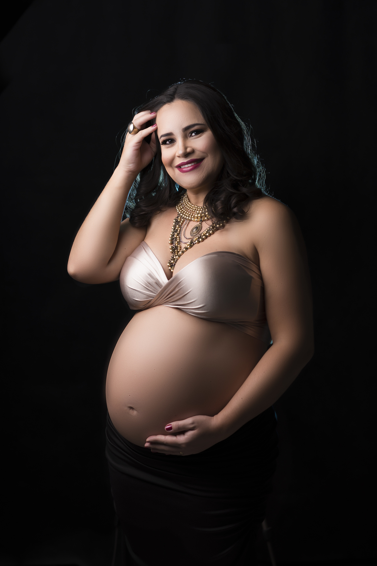 sessão em estúdio fundo preto