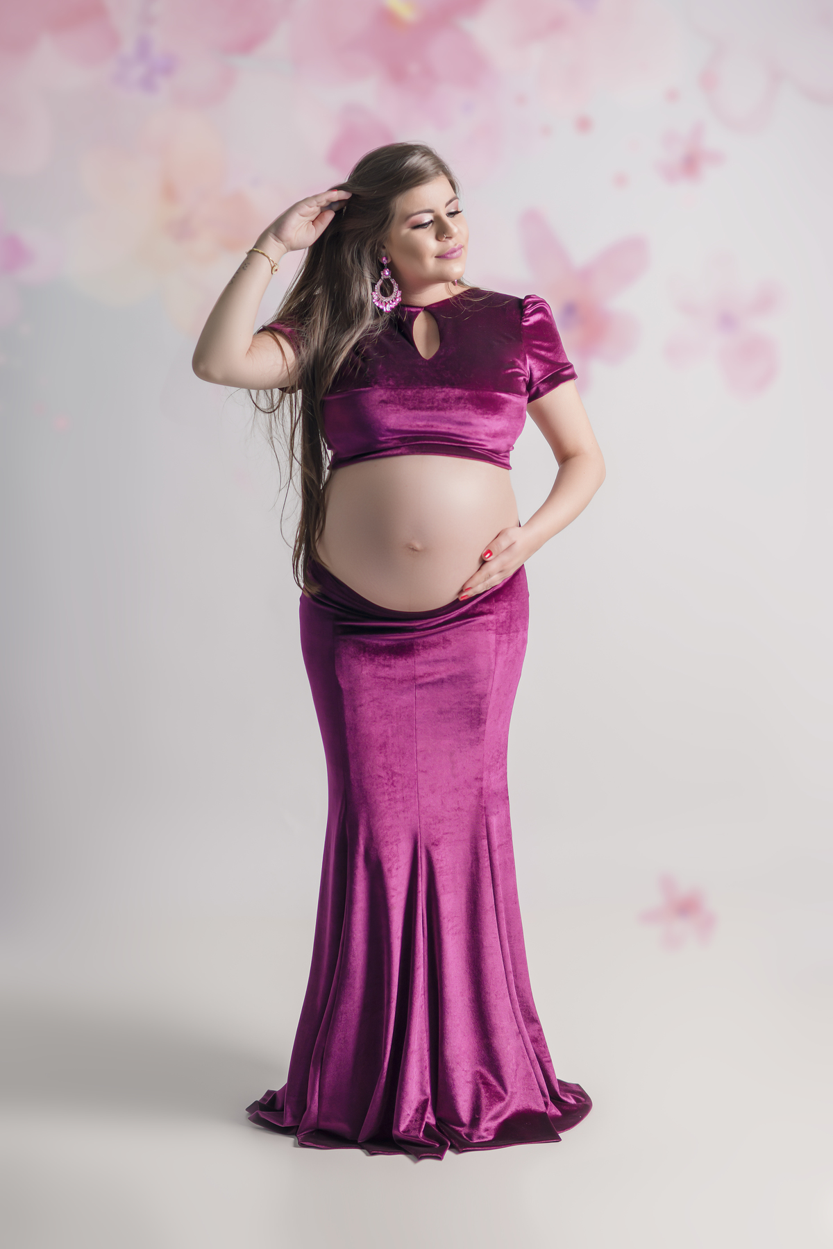 roupa de veludo para grávida