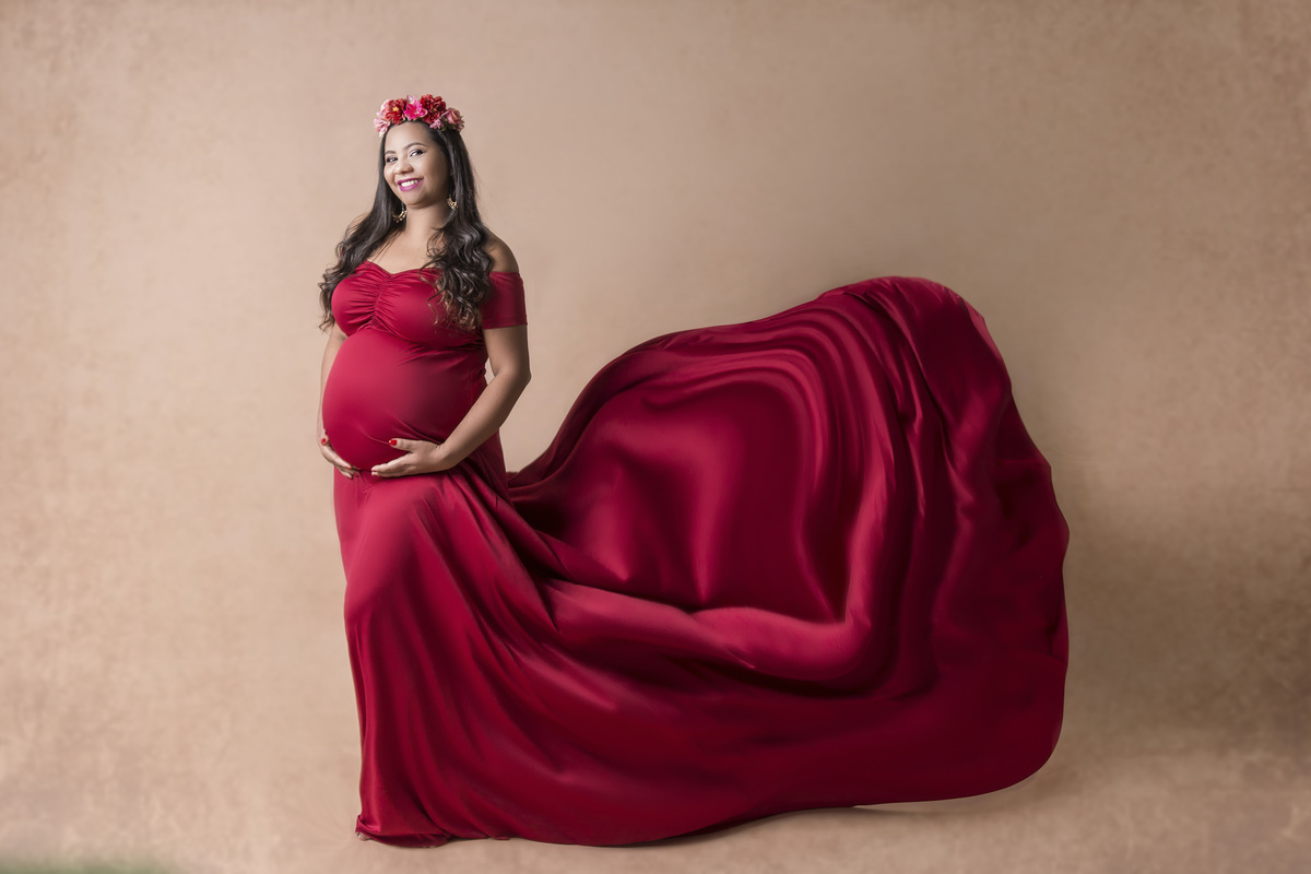 VESTIDO VERMELHO PARA GRÁVIDA