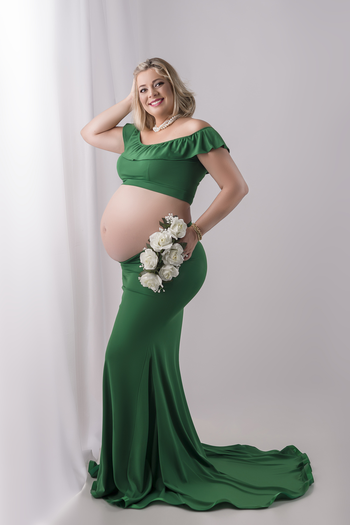 LOOK VERDE PARA GESTANTE