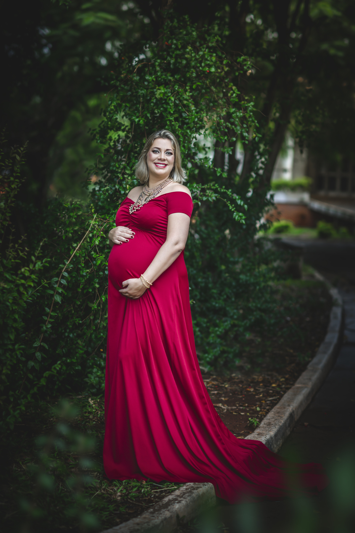 VESTIDO VERMELHO PARA GESTANTE