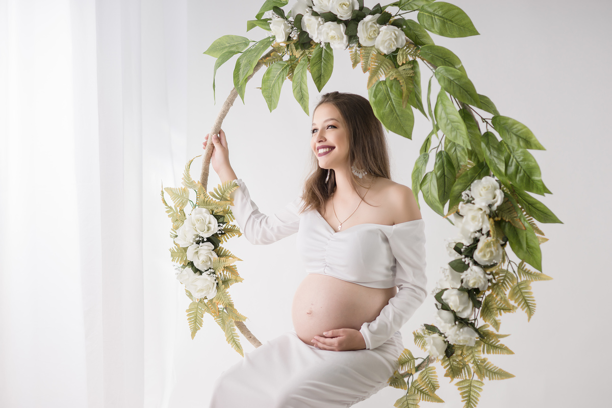 balanço de flores para grávidas