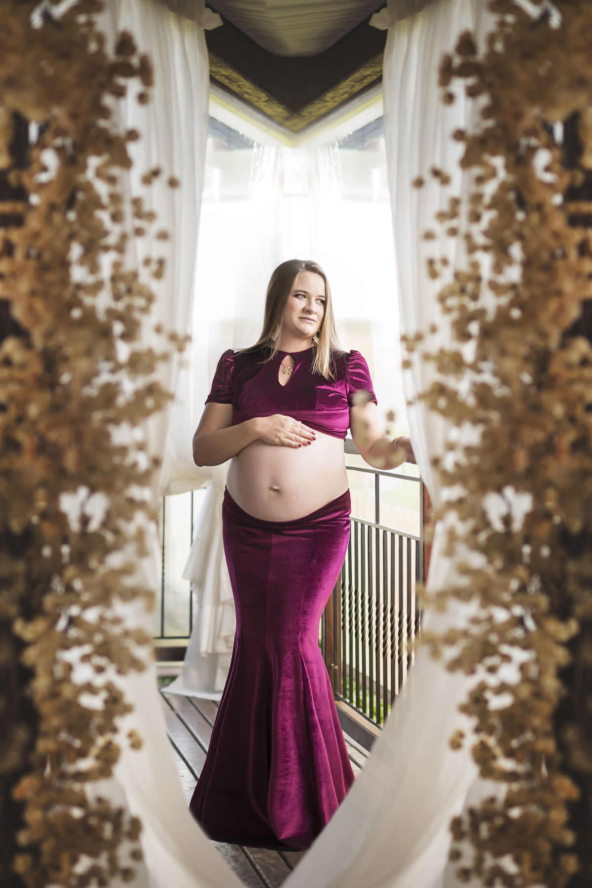 GESTANTE VESTIDO MARSALA