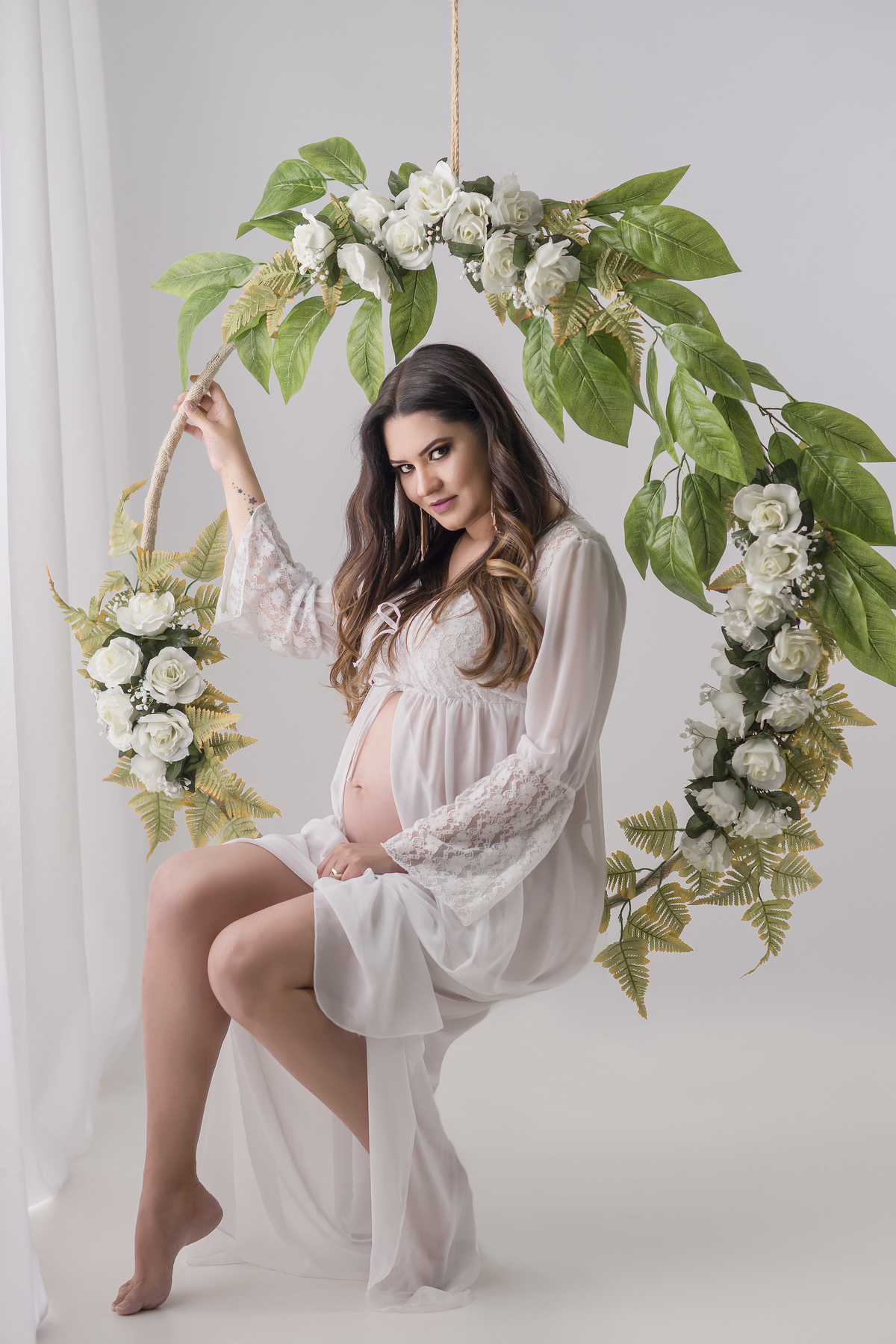 balanço de flores de gestante