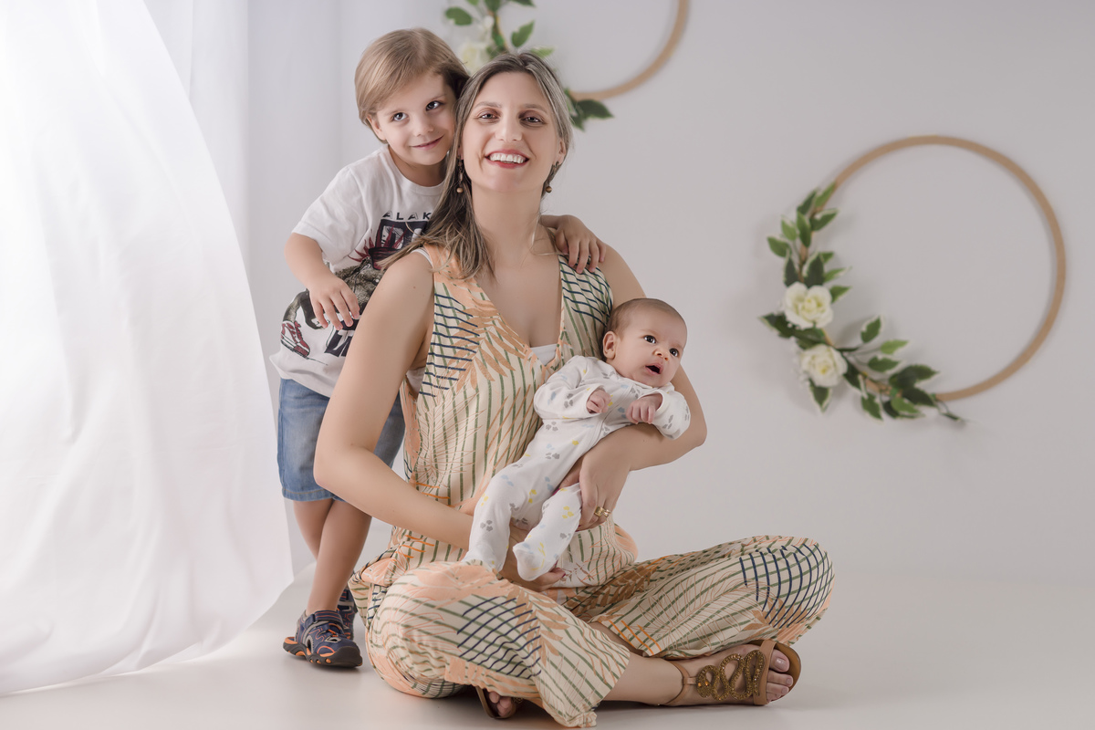 sessão mãe e filhos