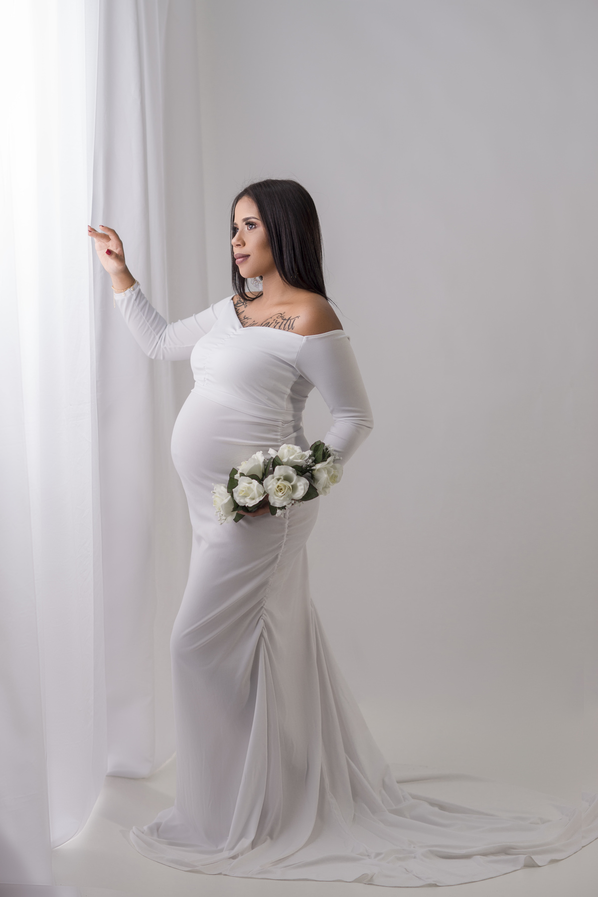 gestante luz de janela