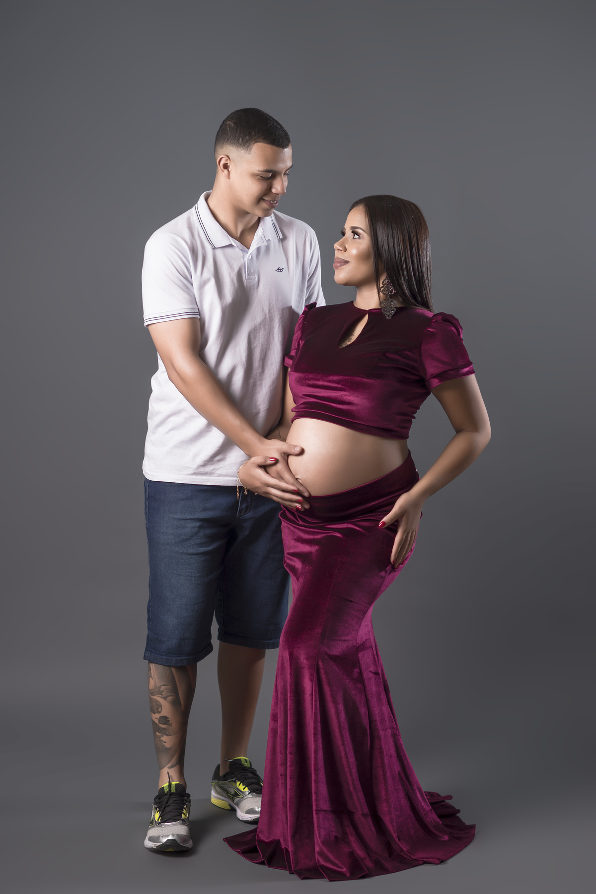 vestido marsala de grávida