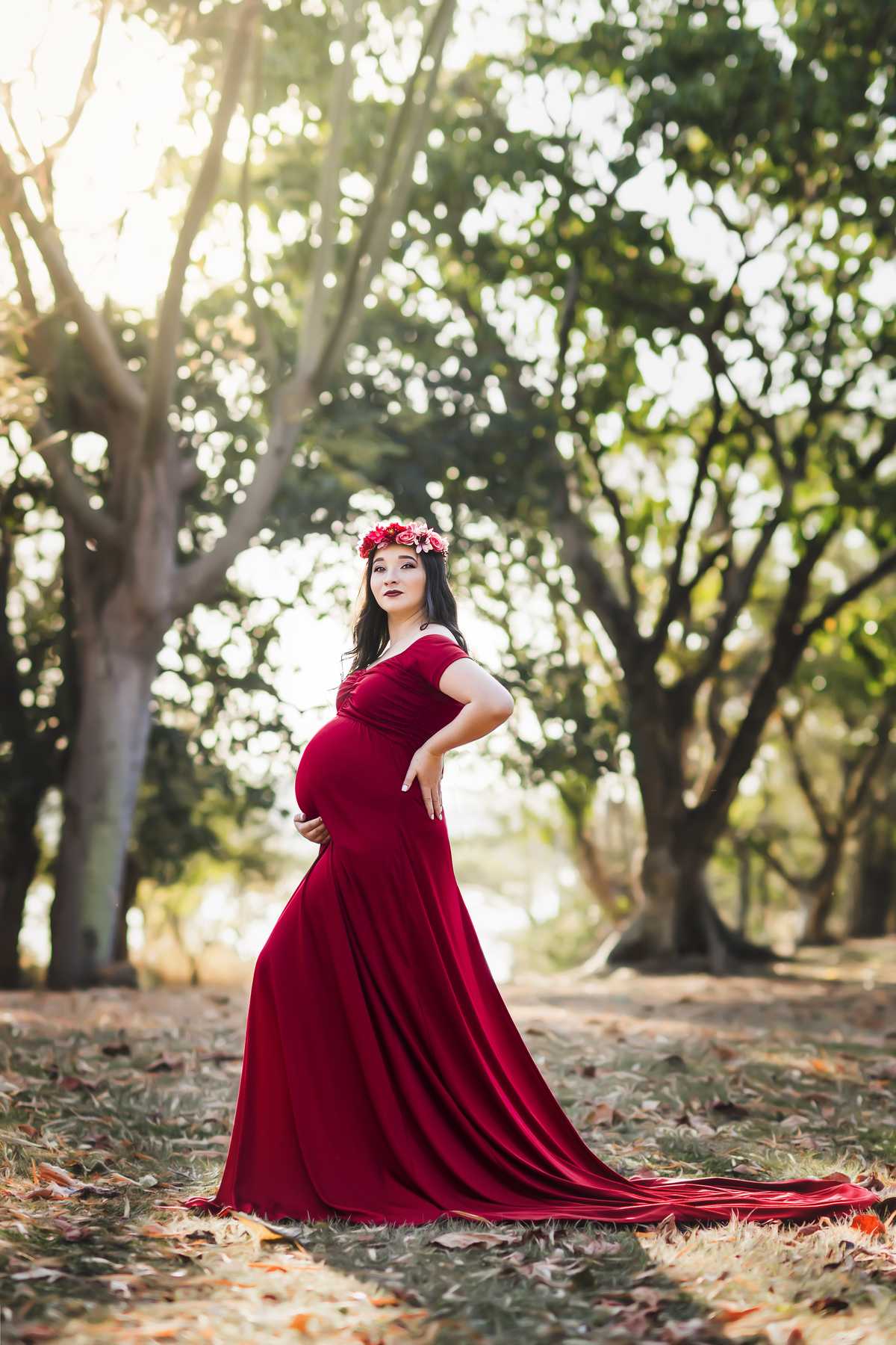 VESTIDO VERMELHO DE GESTANTE