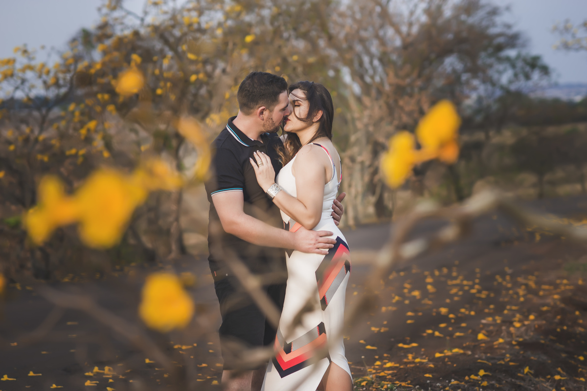 sessão de casal flores