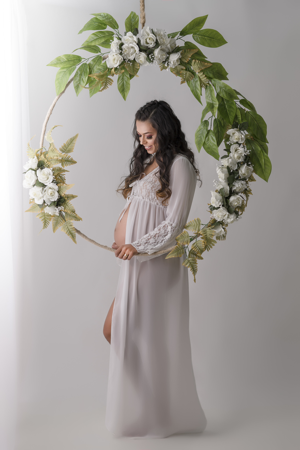 arco de flores de gestante