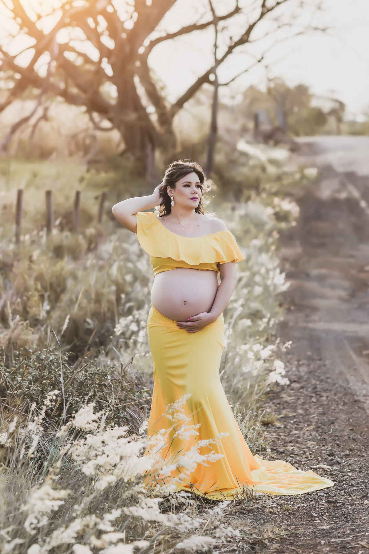 look amarelo de gestante