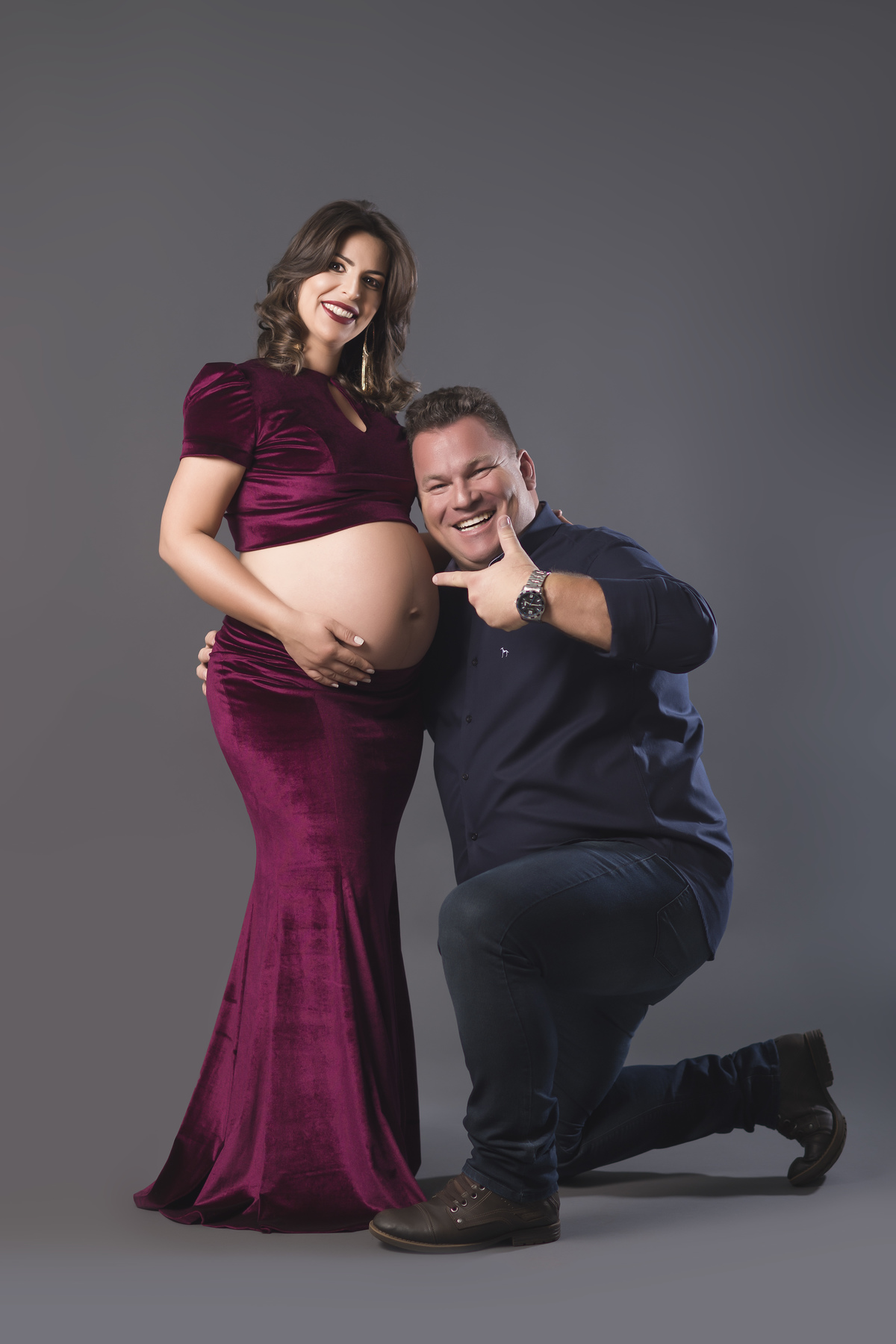 fotografia em estúdio de gestante