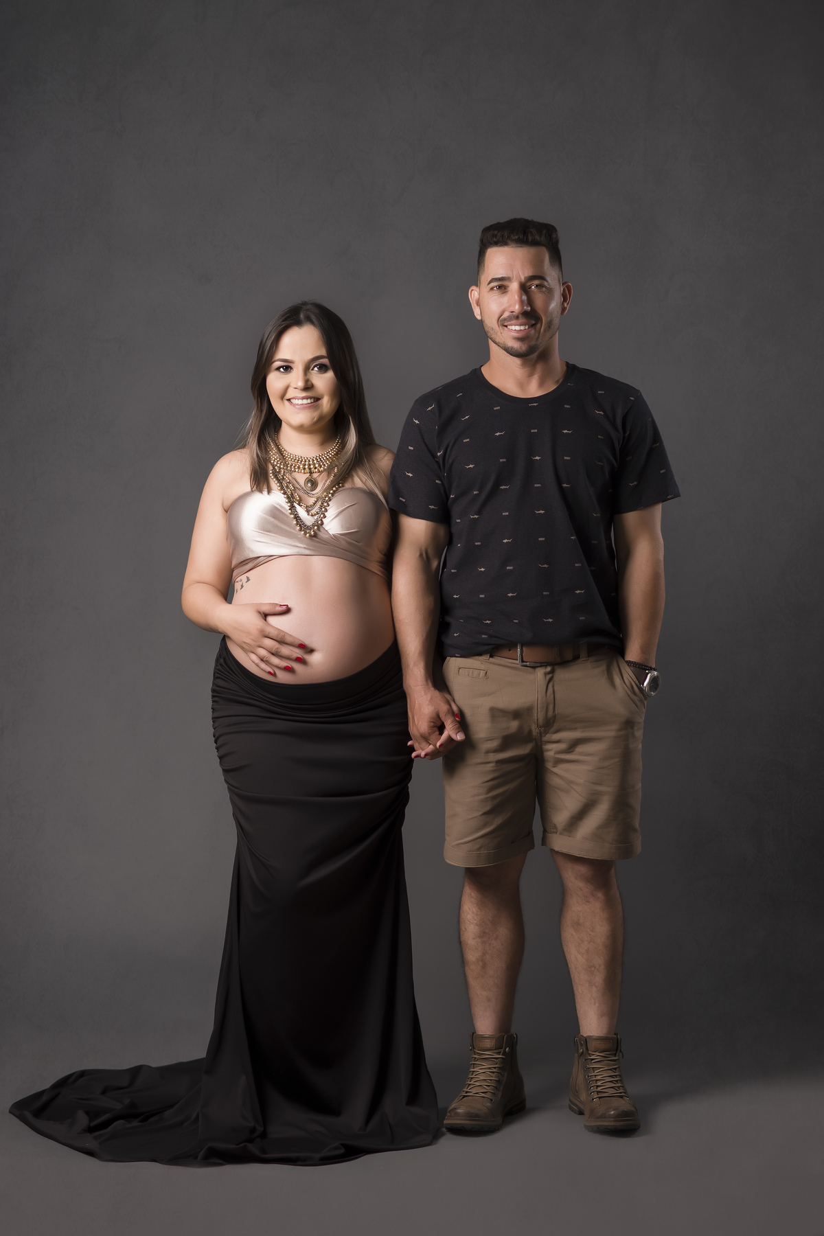 fotografia em estúdio de gestante