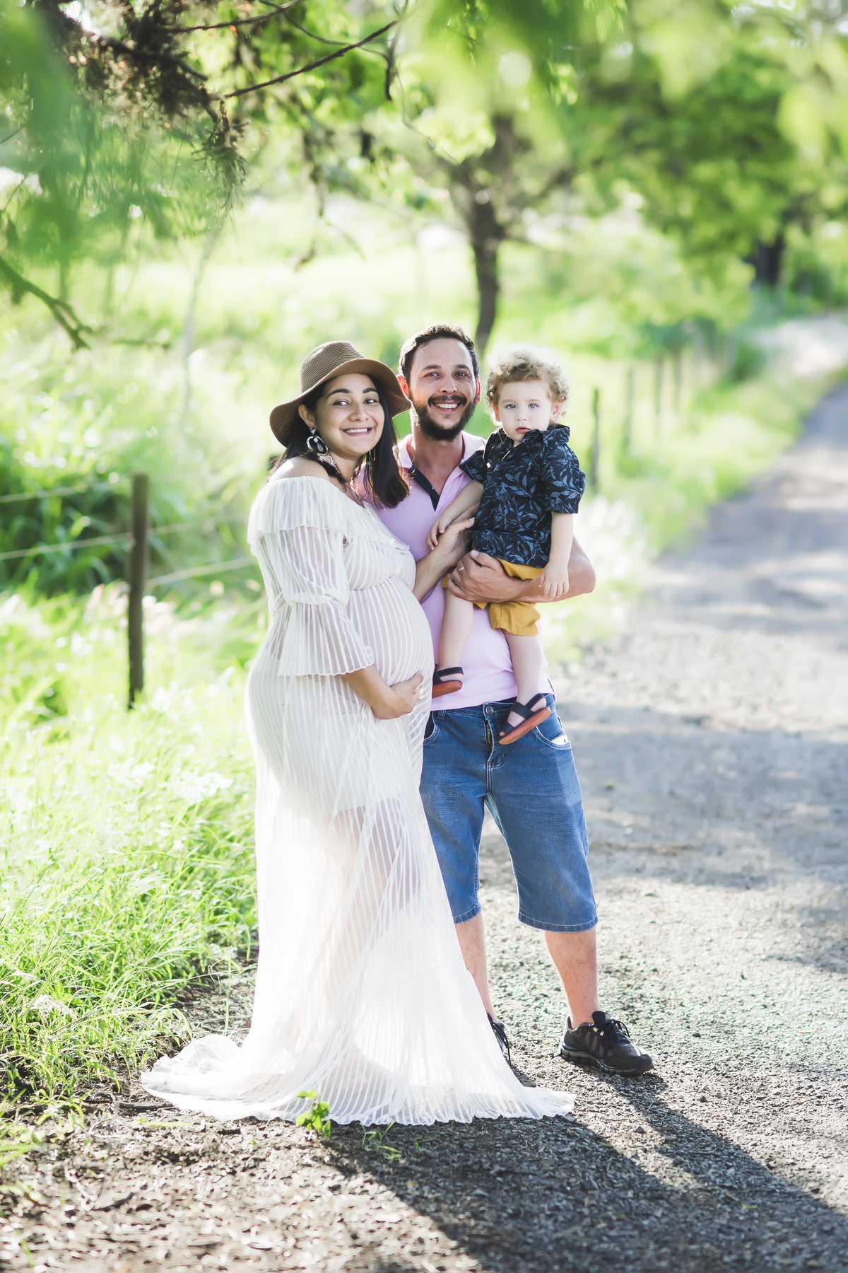 gestante fotografia com a família