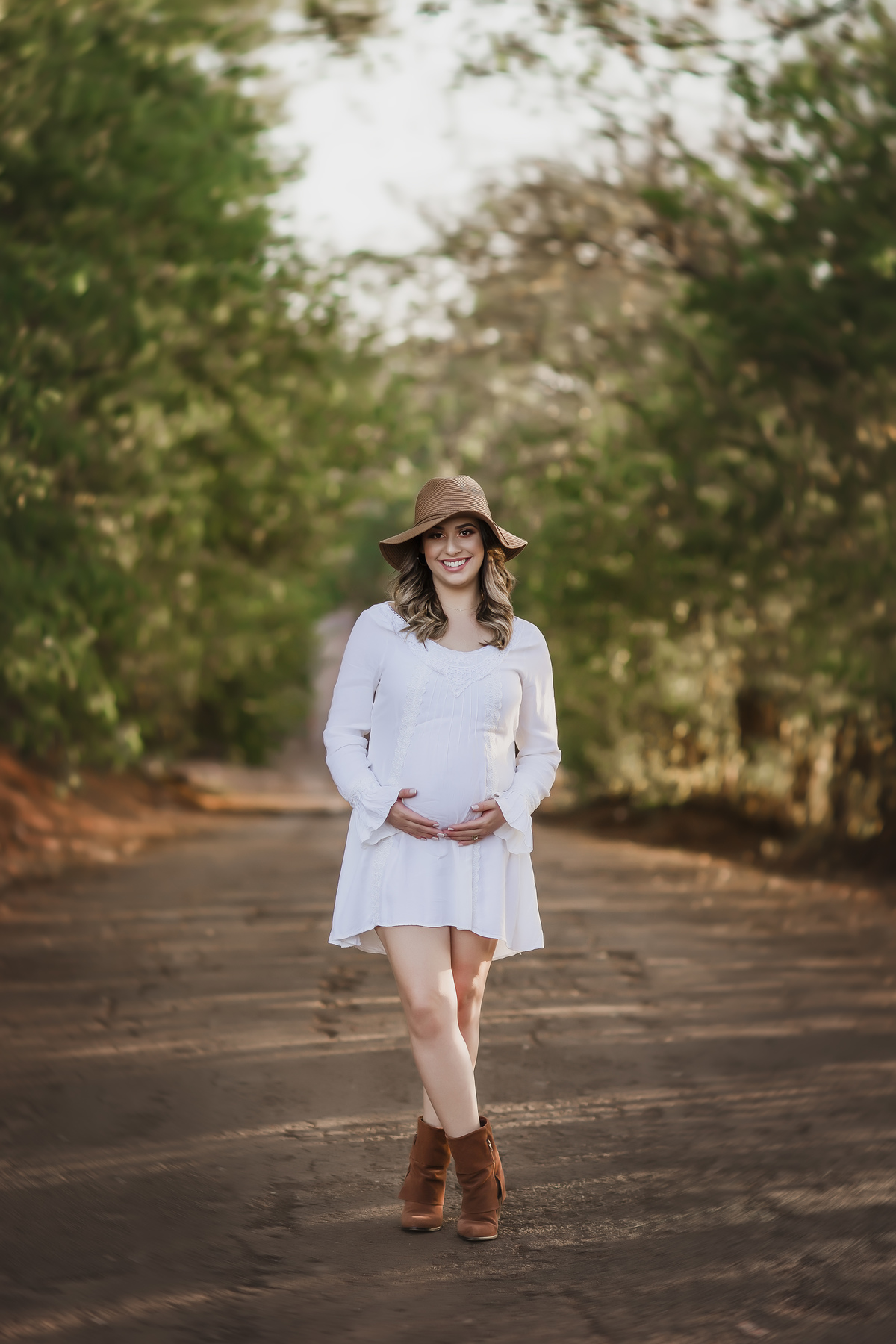 gestante fundo desfocado