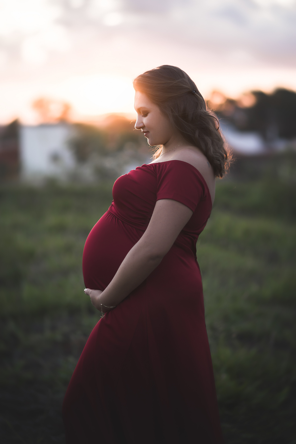 pôr do sol grávida