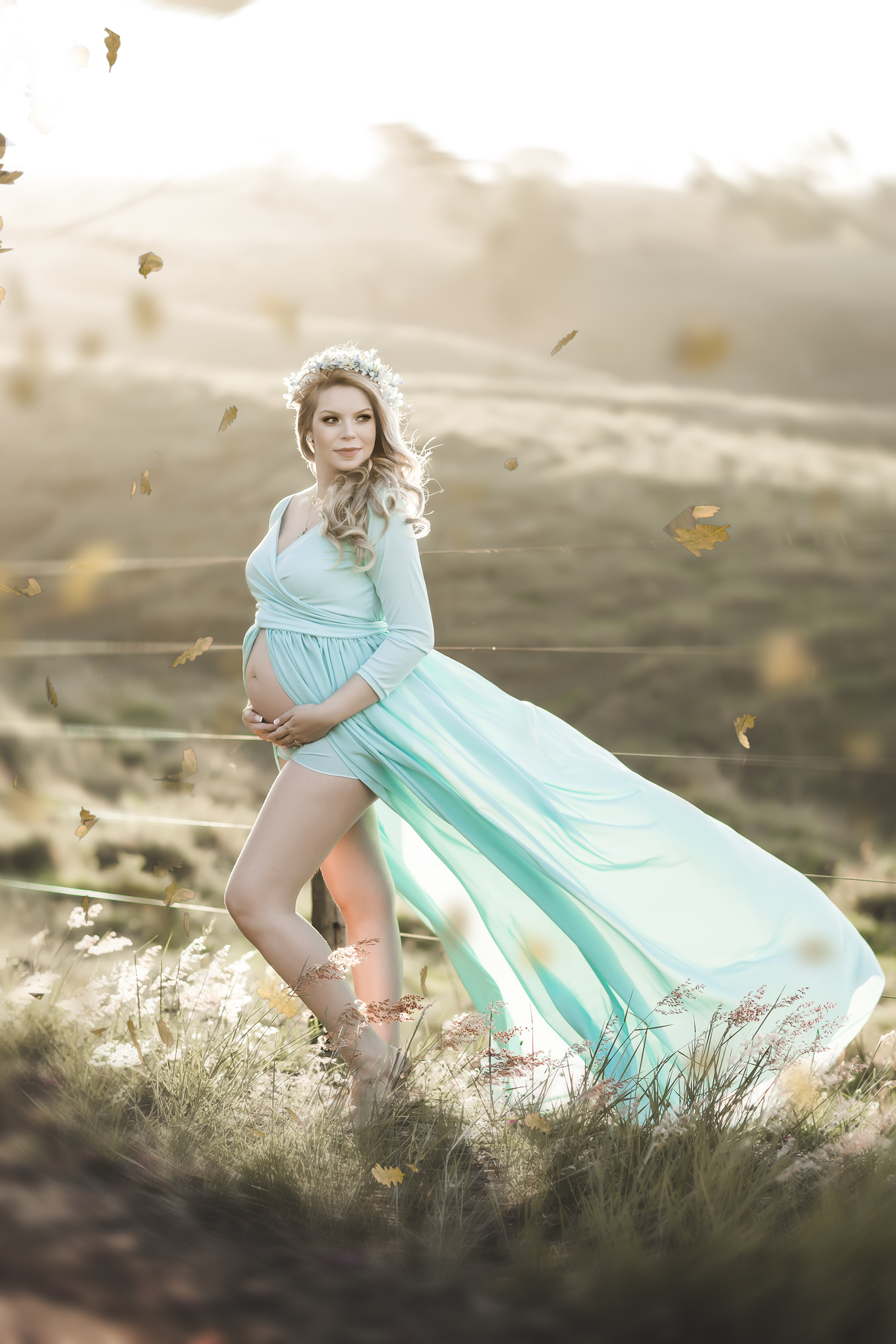 pôr do sol grávida