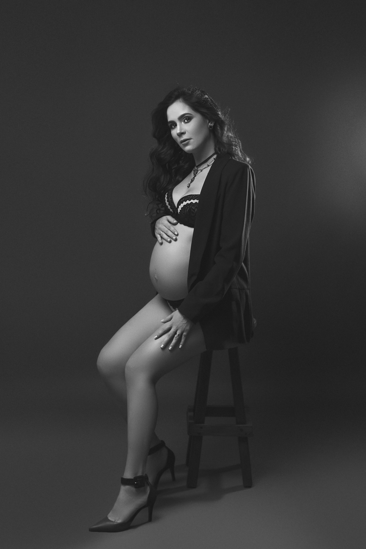 foto de grávida de lingerie