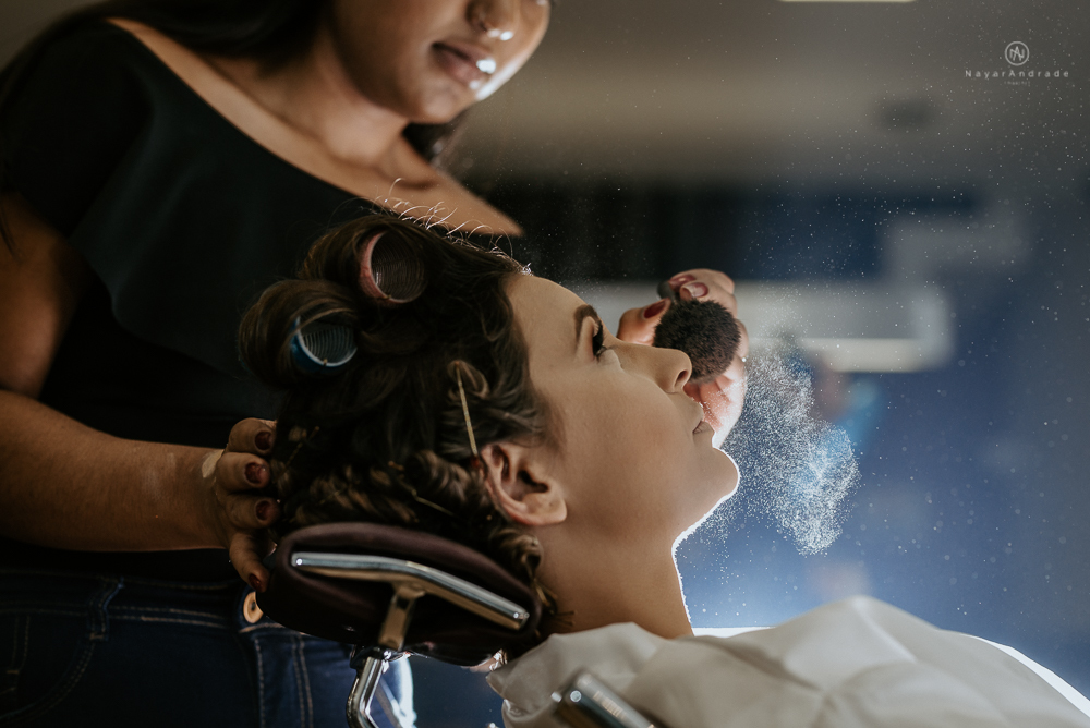 fotografia de making of da noiva feito no salao de beleza unite em santosw