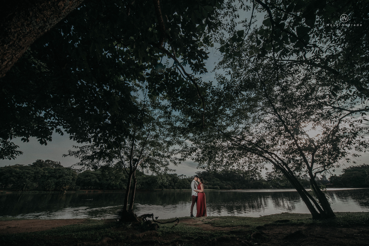 ensaio romantido pre wedding de casal no parque do ibirapuera em sao paulo em um fim de tarde com a fotografa nayara andrade de santos