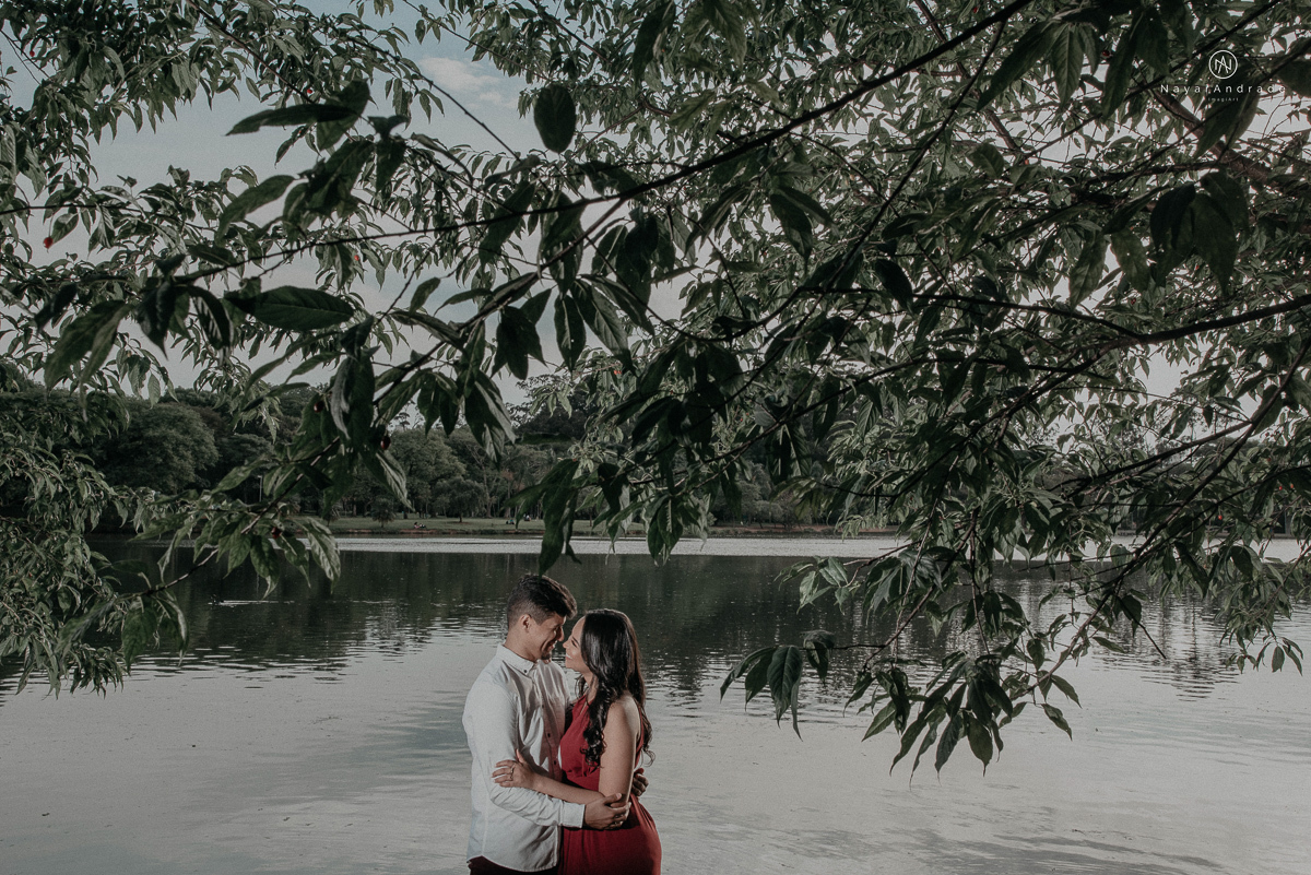 ensaio romantido pre wedding de casal no parque do ibirapuera em sao paulo em um fim de tarde com a fotografa nayara andrade de santos