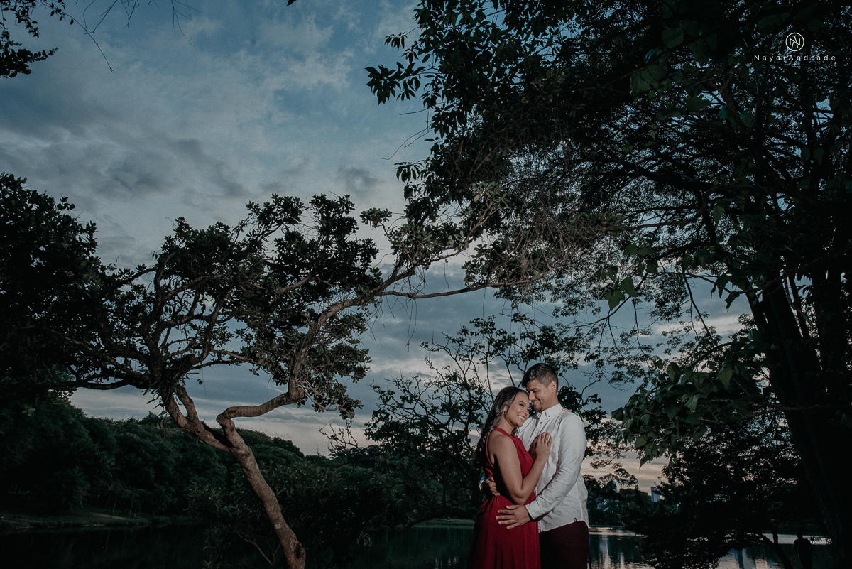 ensaio romantido pre wedding de casal no parque do ibirapuera em sao paulo em um fim de tarde com a fotografa nayara andrade de santos