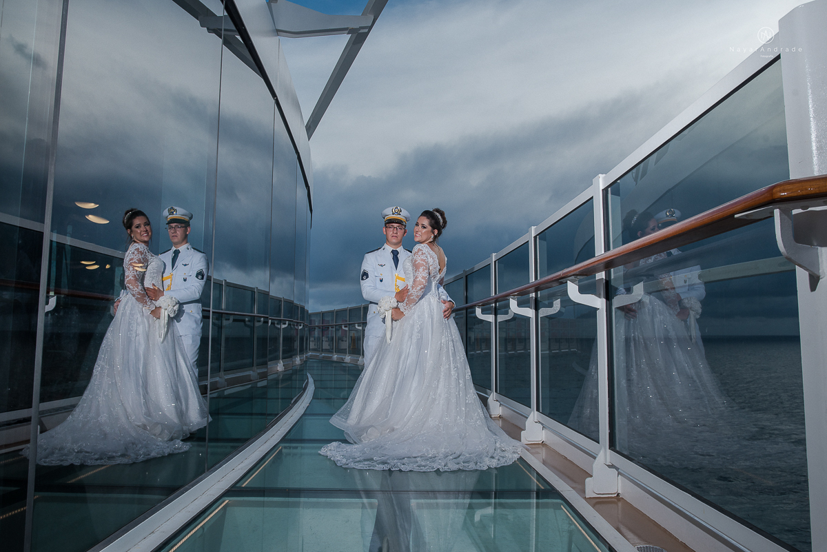 casamento no navio msc seaview noivo bombeiro usando farda fotografia feita pela fotografa nayara andrade de santos festa no navio de casamento
