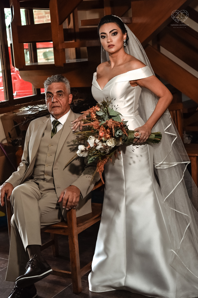 Foto de noiva com o pai foto posada antes do casamento fotografa nayara andrade