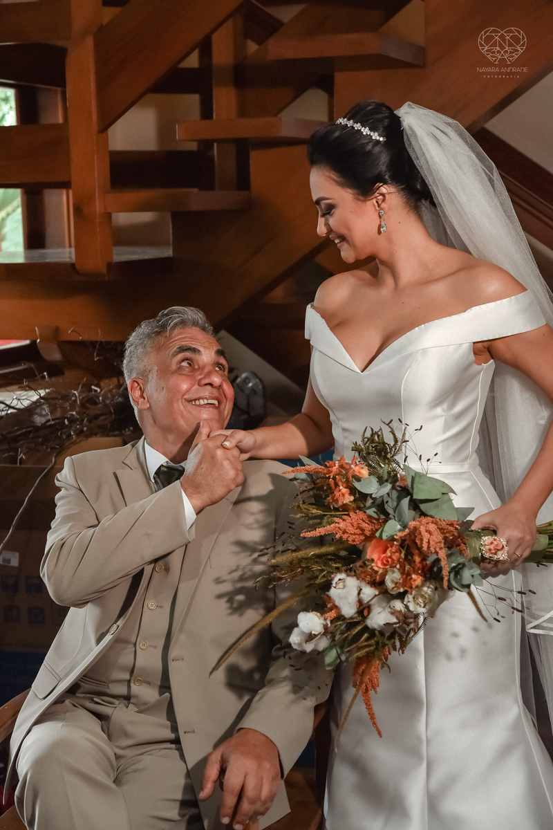Foto de noiva com o pai foto posada antes do casamento fotografa nayara andrade