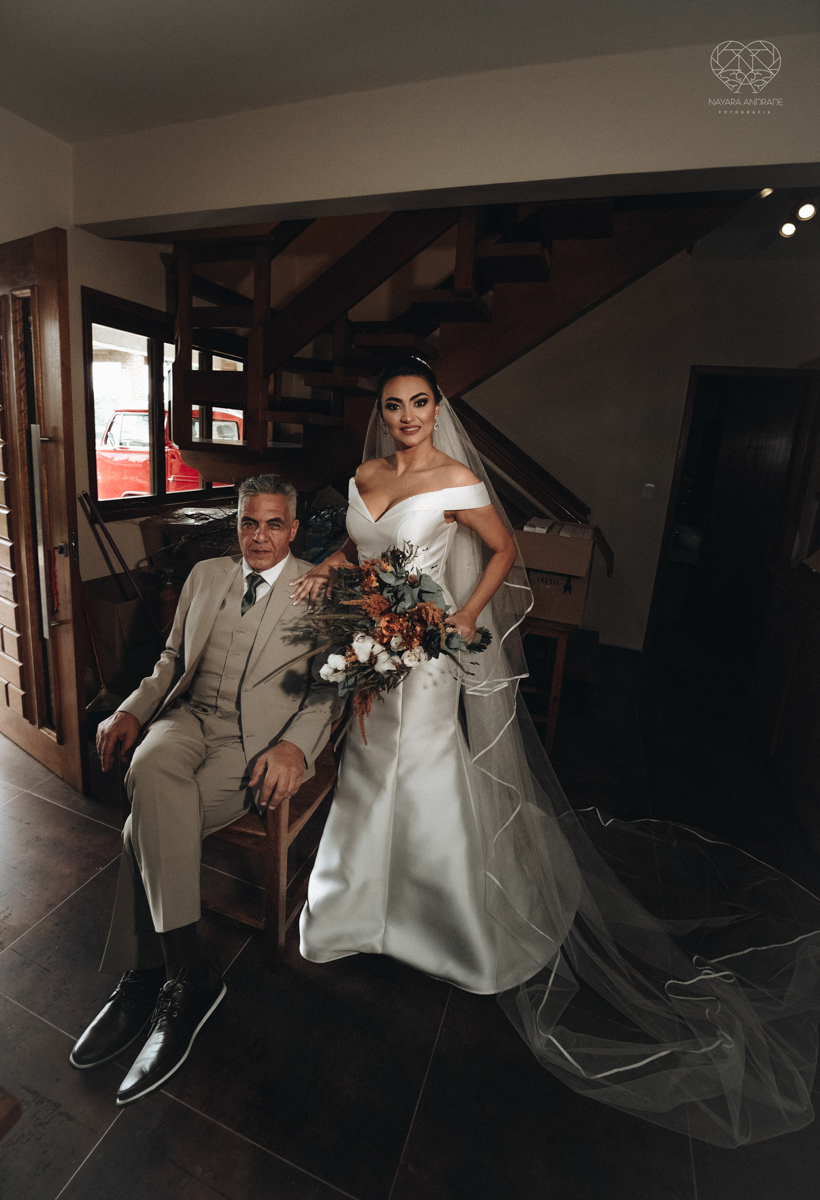 Foto de noiva com o pai foto posada antes do casamento fotografa nayara andrade