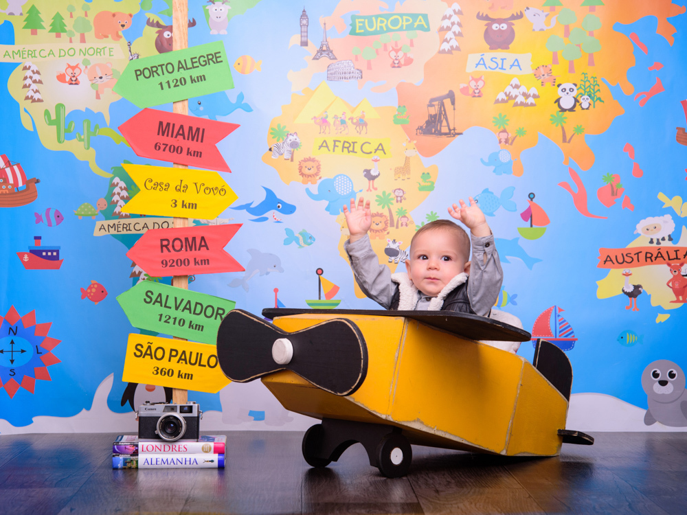 Sessão Volta ao Mundo, avião, destinos, países, continentes, distância, mapa, câmera, barcos, oceano, bússola, hélice.