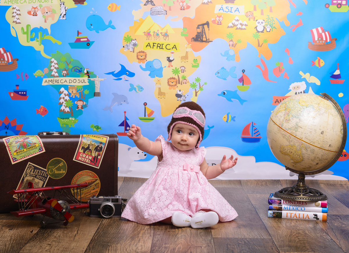 Sessão Volta ao Mundo, avião, destinos, países, estados, distância, mapa, câmera, barcos, oceano, mala.