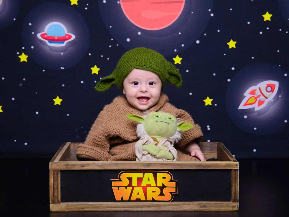 Sessão Aventura no Espaço, estrelas, espaço, aeronave, touca, roupa de lã, orelhas, et, star wars.