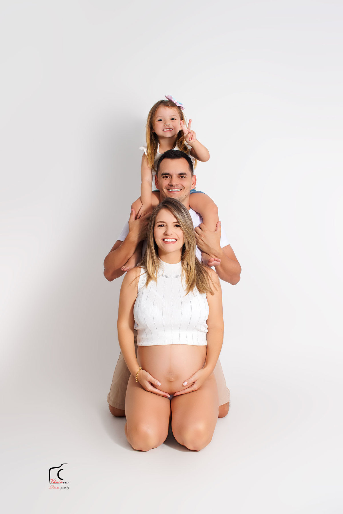 Ensaio gestante família estúdio