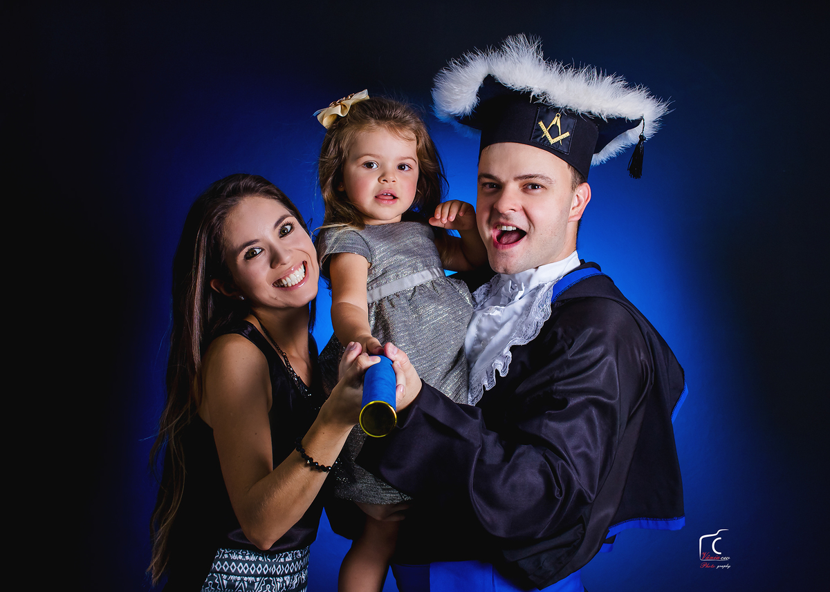 Ensaio estudio, formatura em família