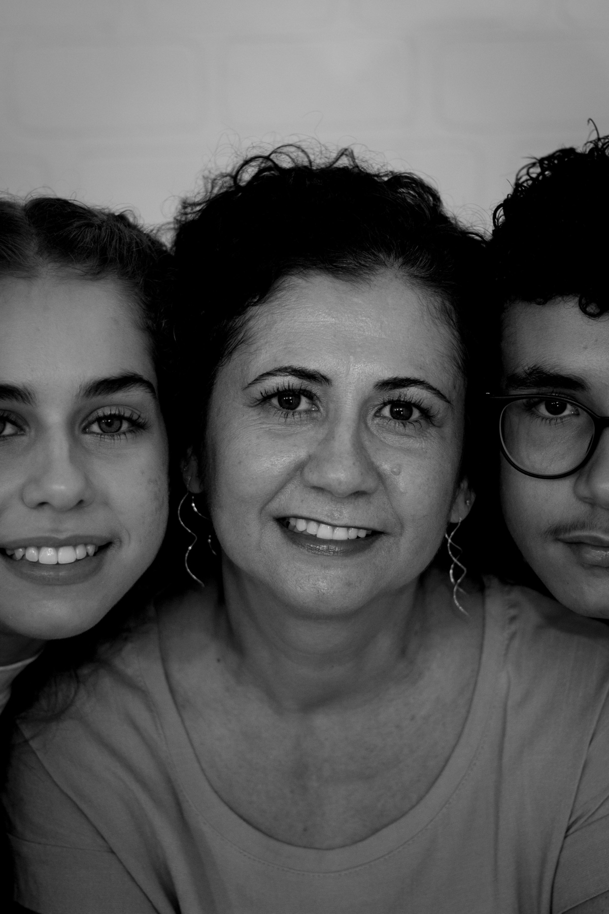 Foto preto e branco de família
