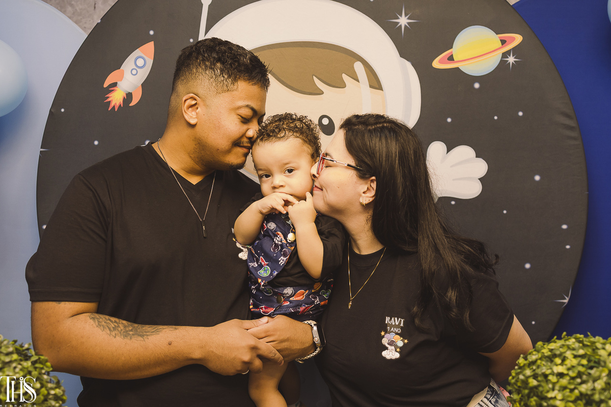 Família com bebê em festa de 1 ano  - fotografa em sp sbc