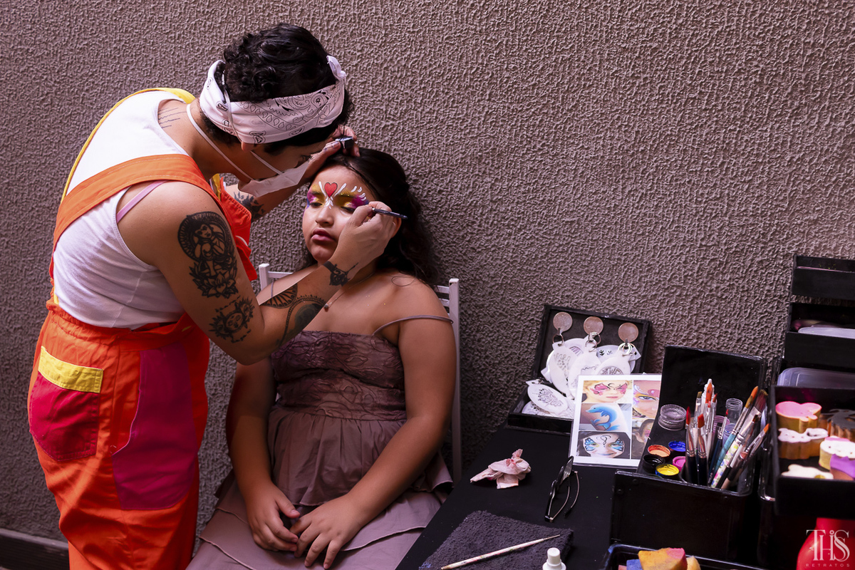 Pintura facial em festa infantil na cidade de Santo André - SP