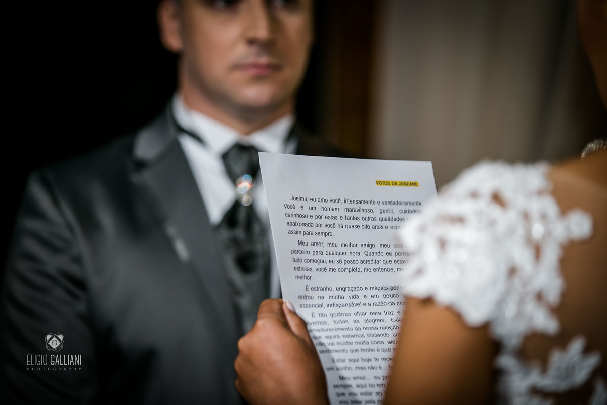 Leitura da noiva para o noivo