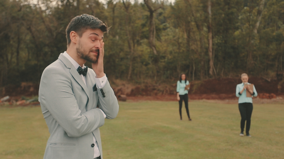 VÍDEO DE CASAMENTO MARLU E DIOGO IMAGEM NOIVO CHORANDO ENTRADA DA NOIVA PARANÁ BRASIL POR HRT  FILMES