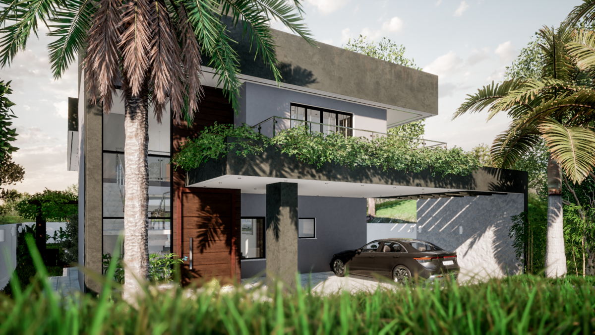 Fachada em perpectiva