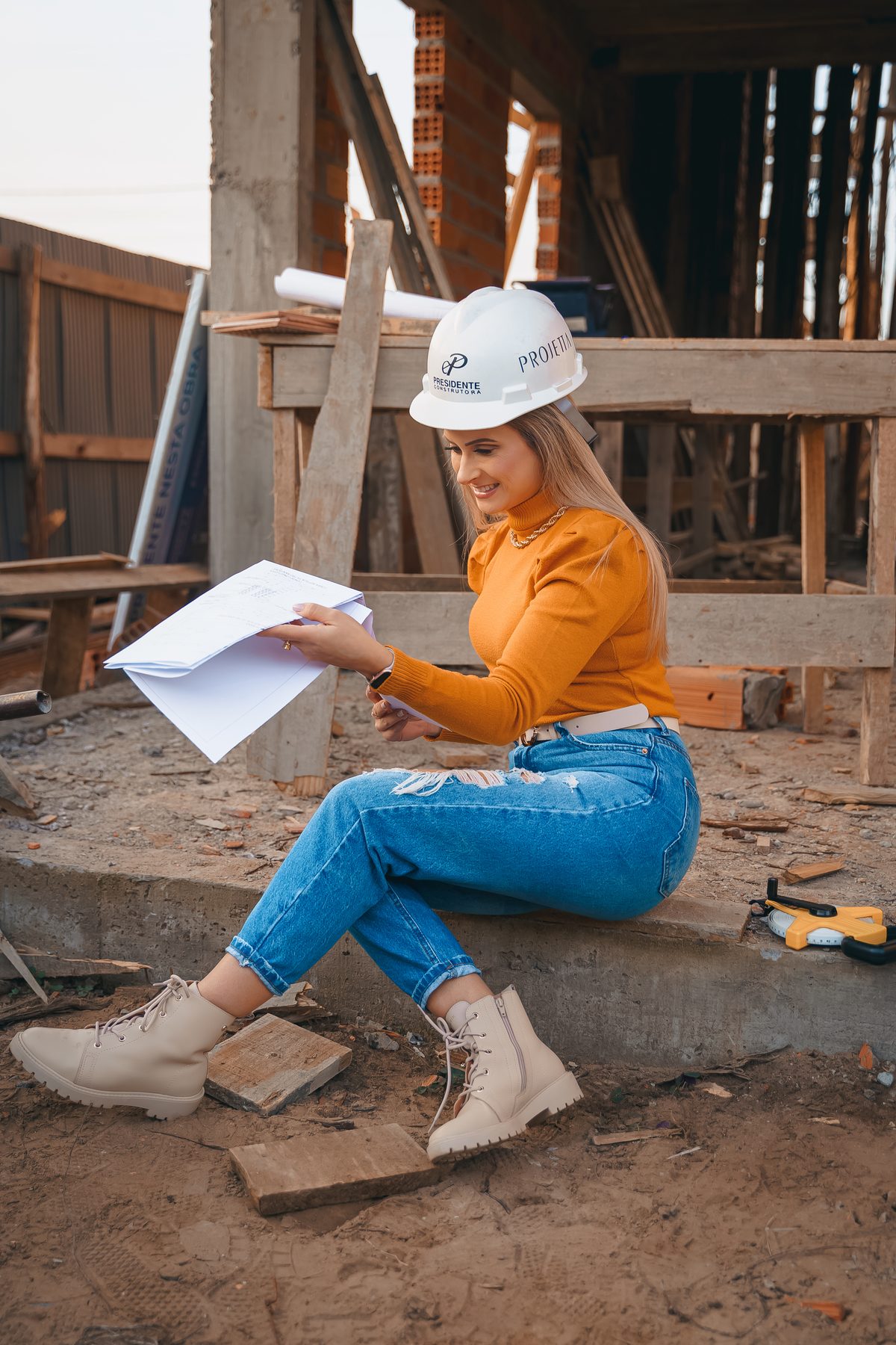 ensaio feminino empresarial profissional engenheira em tramandai na obra