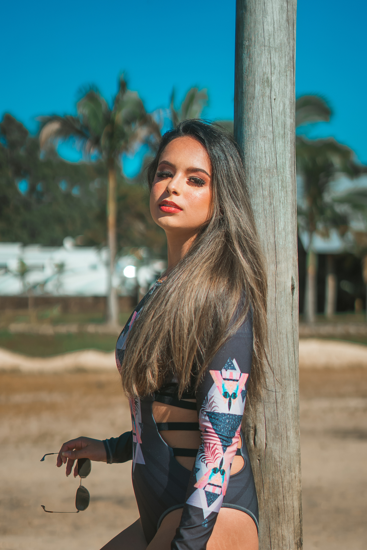 ensaio feminino externo com kite surf em Osório