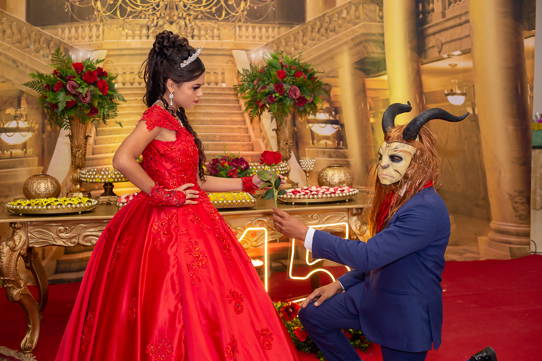 decoração de 15 anos em alta floresta a bela e a fera