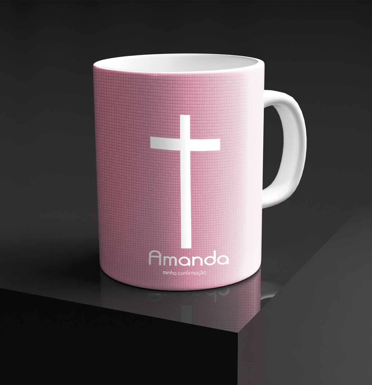 Lembrança para a confirmação: Caneca Personalizada.